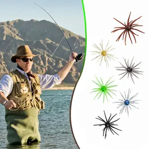 1/3/6Pcs Sea Urchin Soft Bait for Bass Trout Fishing, Floating Biomimetic Soft Lure, TPE Artificial Fish Attractant, Fishing Lures, Floating Swimming Lures