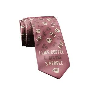 I Like Coffee and Maybe 3 People Necktie Novelty Ties for Men Coffee Funny Ties for Guys Funny Ties