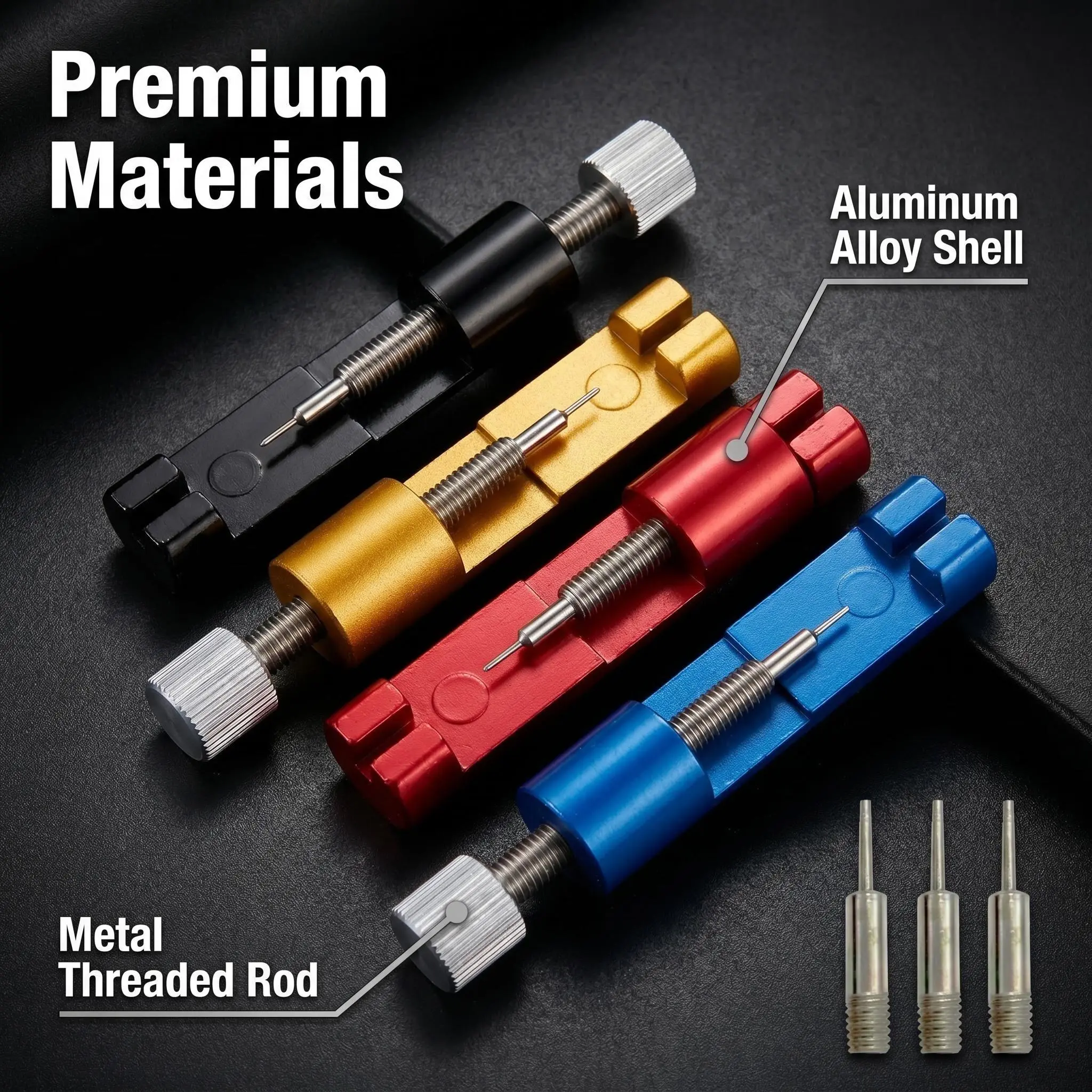 Aluminum Alloy Watch Band Link Remover Tool, Dual-Pin Design Watch Strap Adjuster With Metal Knob, Portable Watch Repair Tool For Resizing Bracelet Strap