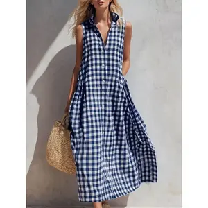 VVZ 2026 New Women Sleeveless Maxi Dress Loose Fit Casual A-Line Dress For Everyday Vacation Dating