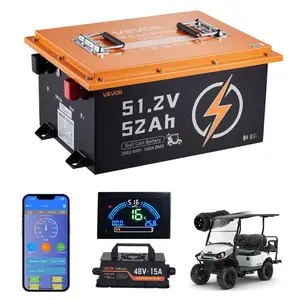 VEVOR 72V (70.4V) 105AH Lithium Golf Cart Battery, with 15A Charger, Lifepo4 Battery Kit, Built-in 200A BMS, with Bluetooth Touch Monitor, 2C Discharge, 4000 Cycles, for Golf Carts, Trolling Motors