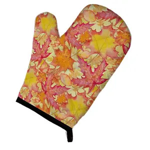 Carolines Treasures  Fall Leaves Watercolor Red Oven Mitt