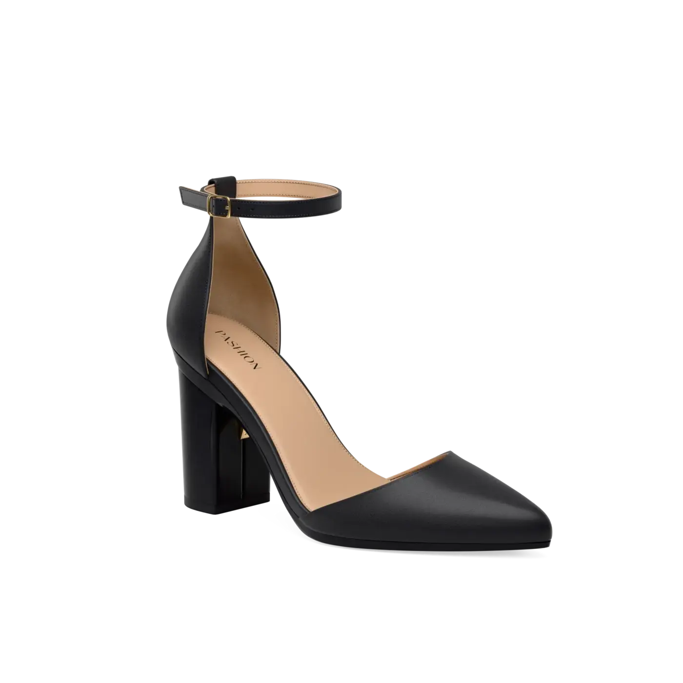 D'Orsay Pump - Coal Leather 4" Block