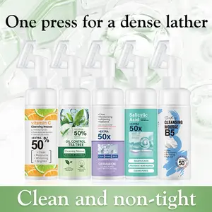 vitamin C Cleansing Mousse  Foaming Facial Cleanser with Brush  Vitamin C Deep Purifying Foam Cleanser  for Uneven Skin Tone, Age Spots and Fine Lines  (150ml/1pcs)