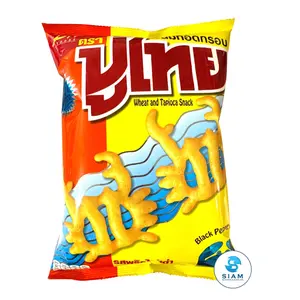 Pu Thai Wheat and Tapioca Thai Snack, Black Pepper Flavor (1.94 oz) ขนมทอดกรอบปูไทย รสพริกไทยดำ