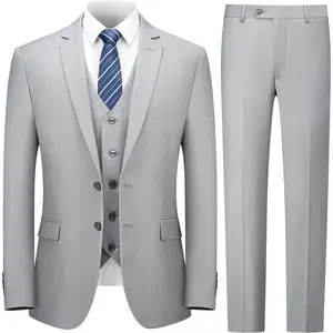 Cooper & Nelson 3 Piece Mens Suit Set, Slim Fit Suit for Men, Solid Jacket, Vest, Pants and Tie