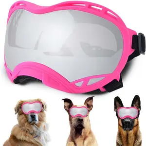 Dog Anti-UV Protection Sunglasses Pet Sunglasses with Adjustable Strap Suitable for Motorcycle Car Driving Bike Riding Hiking Swimming Protect Dog Eyes From Wind Dust Fog