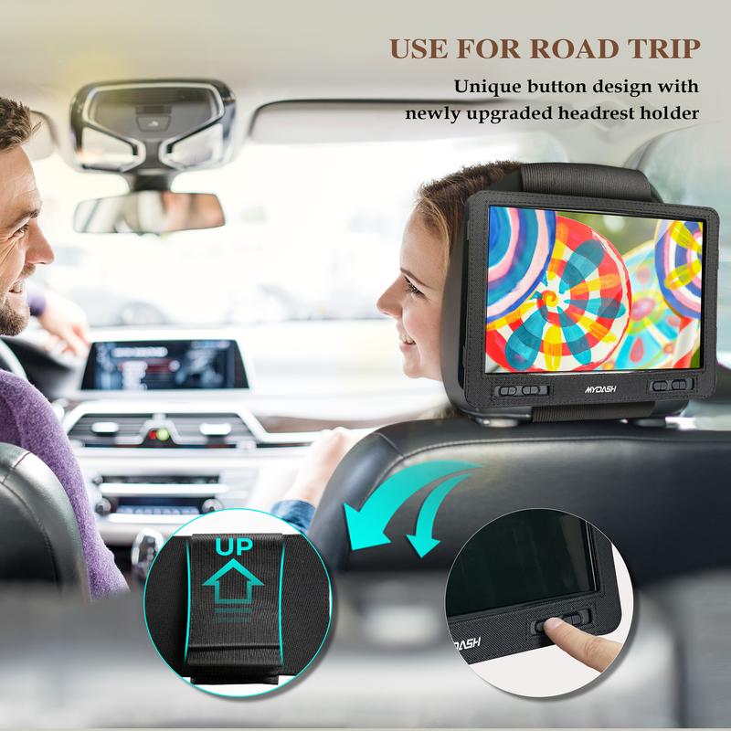 [Mydash] 14.9" Portable DVD Player, MYDASH CD player w/ 12.5" Swivel HD Screen, Audio player w/ Dual-Speaker, 6 Hours Rechargeable Battery, Region Free, Remote Control, Sync TV/CD/USB/SD Multi-Format Support,no blu-ray