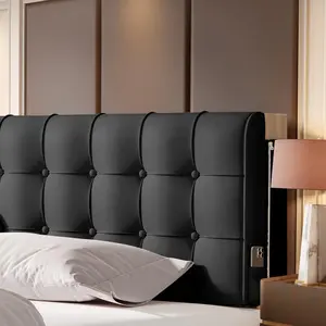 BCU Headboard Pillow Twin XL Upholstered Comfy Back Rest Pillow Bed Wedge Pillow for Headboard in College Dorm Bed Sofa Reading Chair, Black