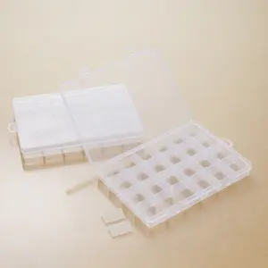 2-Pack Transparent Jewelry Box Set, Adjustable Dividers Plastic Storage Organizer, Multi-Purpose Home Use for Beads and Crafts