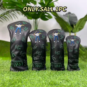 Golf Club Swing Process Design Head Cover, 1 Count Driver & 3 Counts Wooden Hybrid Cover, Protective Cover for Golf Club, Golf Accessories