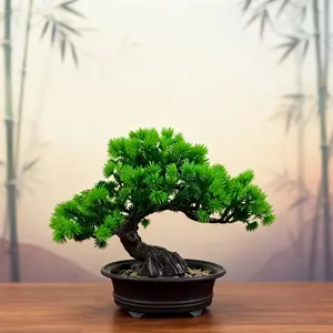 Chinese Zen Bonsai, Artificial Pine Tree Planter, Mini Desktop Decor, Ideal for Home Office, Farmhouse, Holiday, Party Table