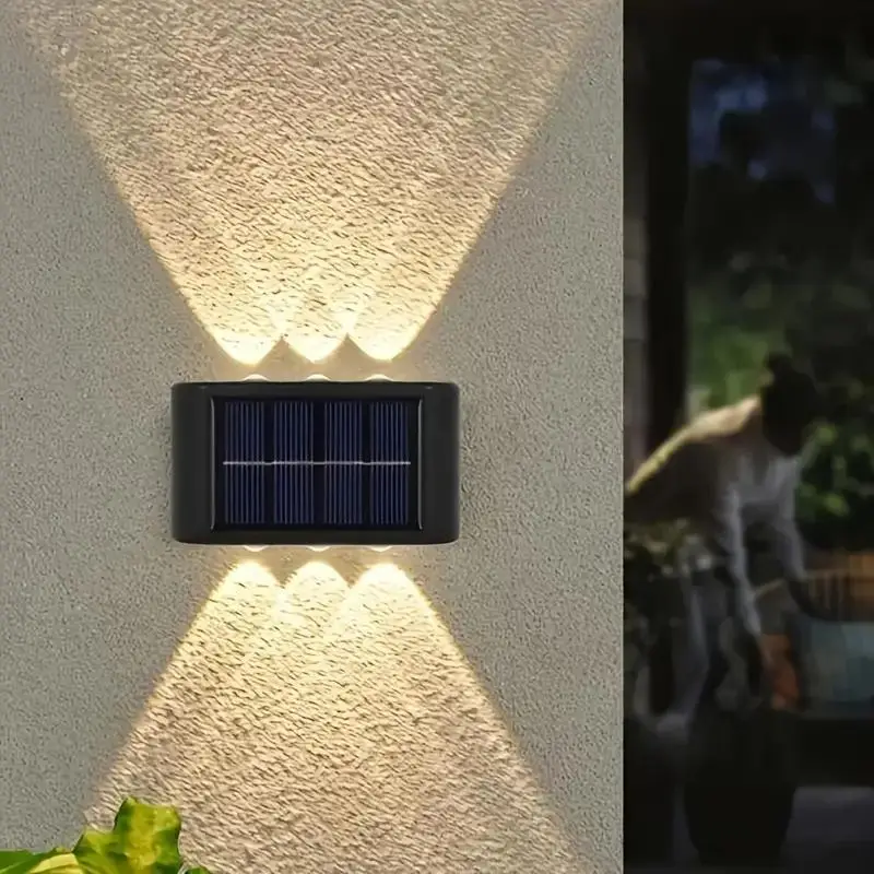 Outdoor Solar Powered Wall Mounted Light, Waterproof LED Light, Wall Lamp for Garden Patio Yard Deck Fence Garage Decoration