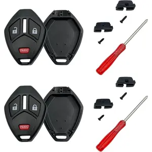 Key Fob Shell Case Replacement for 3 Button Mitsubishi,Key Fob Cover with Screwdriver, for Mitsubishi Eclipse Endeavor Galant Lancer Outlander Key fob (3Button-2Pcs)