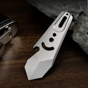 Titanium Alloy Pry Bar, Edc Tool Bottle Opener, Durable Titanium Handle, Ideal for Outdoor & Daily Use, Compact Design