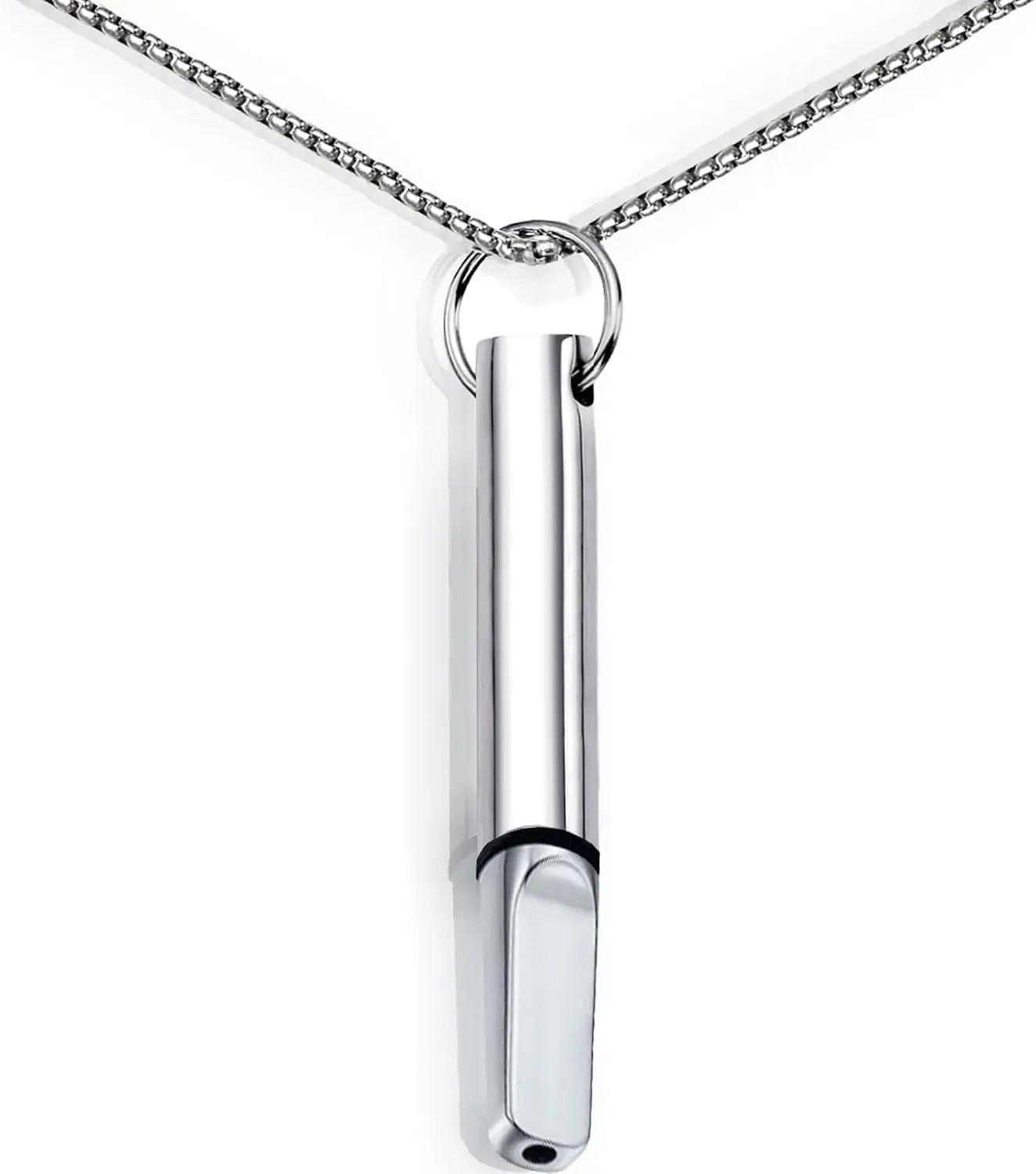 Breathing Necklace with Filter Cotton – Mindful Breathing Aid for Relaxation & Focus, Mindfulness Breathing Necklace Stress Relief Pendant Stainless Steel Anxiety Breathe Necklace for Women Men