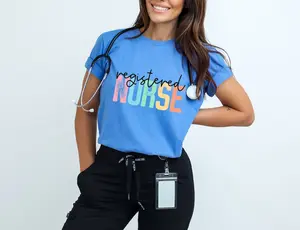 Registered Nurse Shirt for Women, RN TShirt for Registered Nurse, Gift for Registered Nurse, Fit Top Womenswear Comfortable Soft Streetwear
