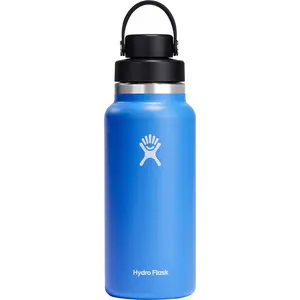 HYDRO FLASK 32oz Wide Mouth Chug Cap vacuum insulated stainless steel water bottle with leakproof closeable lid for cold water drinks, sports, travel, car and school Cascade