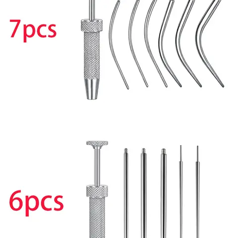 6/7PCS/Set Piercing Taper Ball Grabber Tool Set, 14g-20g Stainless Steel, Flat Back Earring Applicator, Ear Nose Eyebrow Tongue Navel Lip, Belly Button Piercing, Piercing Tools