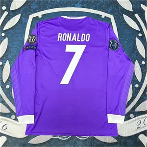 2016 2017 Away Purple No.7 Ronaldo Long Sleeve Soccer Jersey