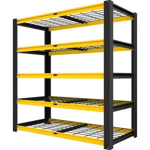 Wire Heavy Duty Storage Shelves - 36" W X 16" D X 72" H Adjustable Garage Wire Shelving Unit, 5 Tier Industrial Metal Shelf Standing Utility Rack for Warehouse, Pantry, Basement, Black & Gold