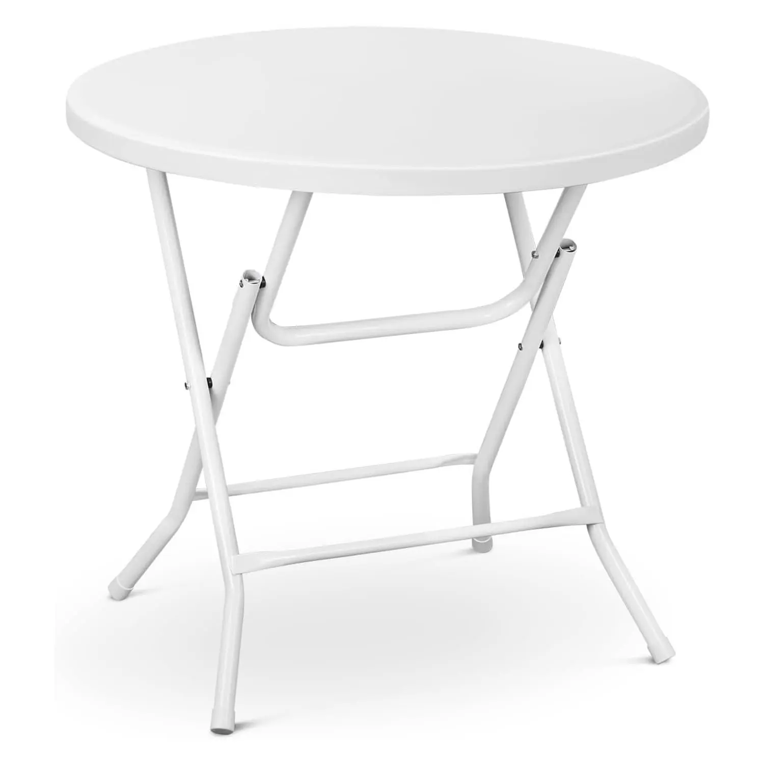 GARVEE 24In Cocktail Table, High Top Bistro Round Plastic Folding Table, Foldable Portable Bar Height Tables Indoor Outdoor for Party Banquet Wedding Picnic Dining Camping White