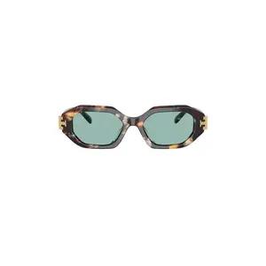 Tory Burch Square Sunglasses in Dark Wavy Tortoise