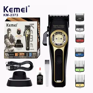 Professional Cordless Hair Clipper with Magnetic Suspension Motor, 8800 Rpm Charging Base, Men's Grooming Tool Km-2373