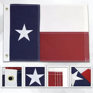 Texas 12x18in Grommeted Embroidered Flag
