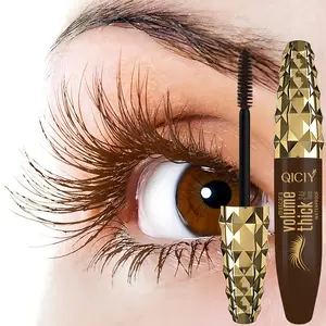 Fiber Mascara - Waterproof, Thickening And Volumizing, Curling And Lengthening Brown Eyelash Extension Makeup Tool, Perfect Gift for Women'S Cosmetics And Festivals