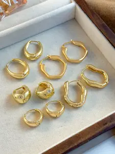 Women's Elegant Minimalist Hoop Earrings, Trendy Vintage Retro Hoop Earrings, Chic All-match Jewelry As Gift for Girlfriend for Daily Decor, High Quality Earrings