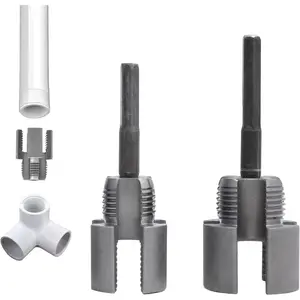 Pipe Threading Tool for PVC, Internal External Pipe Threading Tool, 1/2 and 3/4 Inch Plastic Thread Maker, Electric Drill Compatible Pipe Thread Cutting Tool (2PCS)