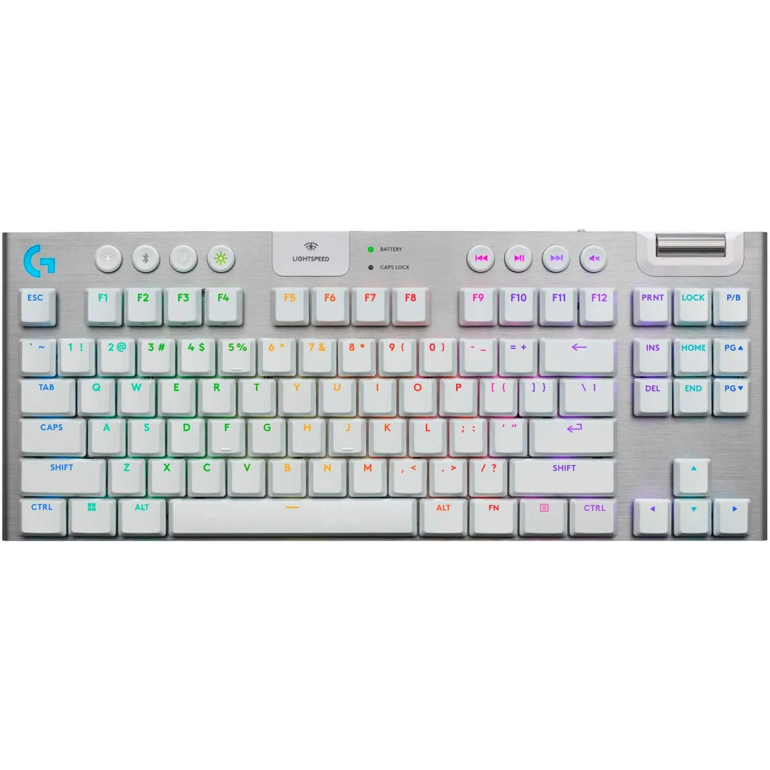 Logitech - G915 X LIGHTSPEED TKL Wireless Mechanical GL Brown Tactile Switch Gaming Keyboard for PCMac with RGB Backlighting - White