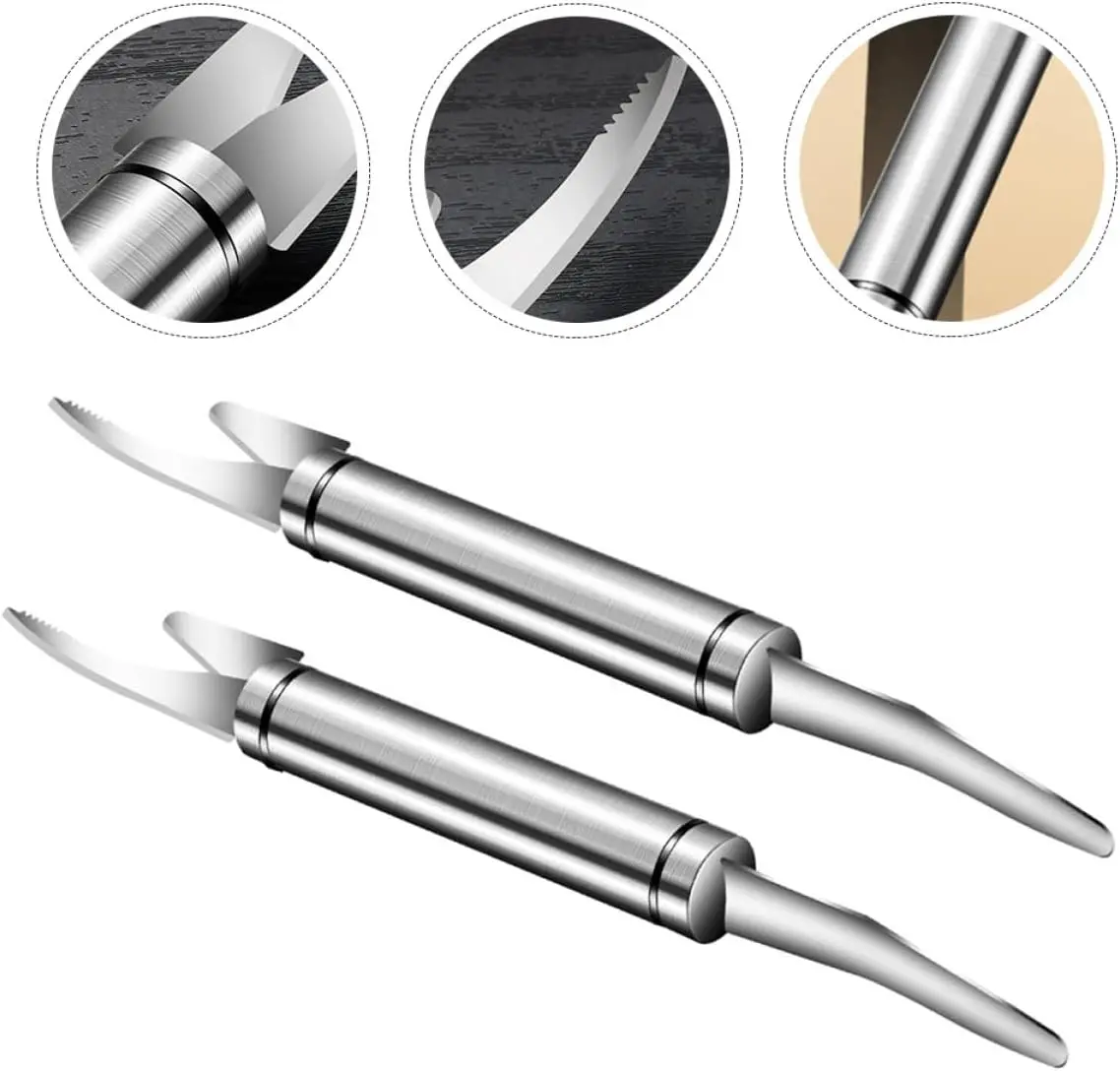 2Pcs 5-In-1 Multifunctional Shrimp Deveiner And Fish Fin Knife, Shrimp Deveining Knife And Gutting Tool, Fish Scaler, For Handling Seafood At Home, Portable And Quick, Practical Kitchen Tool.