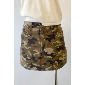 Denim Camo Mini Skirt