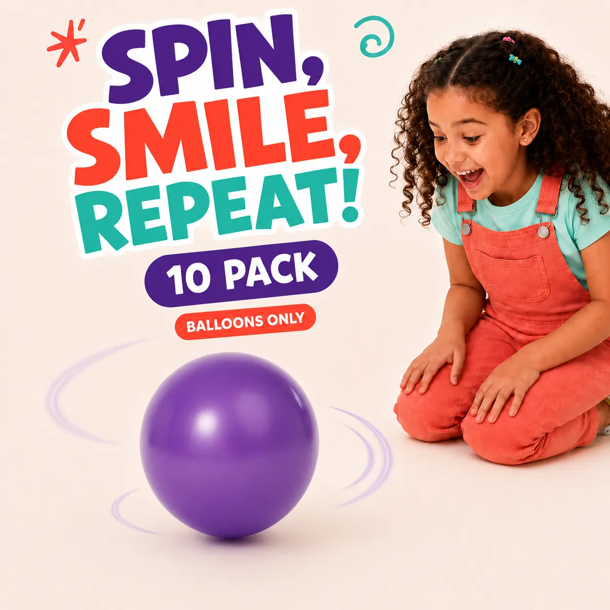 10 PCS Inflatable Colorful Whirlers Spinning Balloons - Floor Toy with Fun Sound, Reusable Party Game for Kids, Festive & Home Supplies for Parties