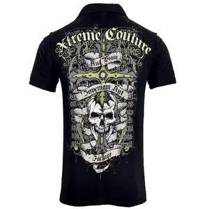 Xtreme Couture Men's Polo Shirt PIERCED Black