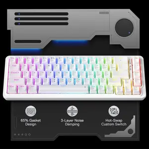 Redragon K709 65% Wired Gasket RGB 68 Keys Hot-Swap Mechanical 3-Layer Noise Dampening Gaming Keyboard