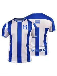Honduras Football Jersey, Geometric Pattern, Fitted Style, Moderate Fabric Thickness, Casual Wear, All Seasons, Men Women Unisex