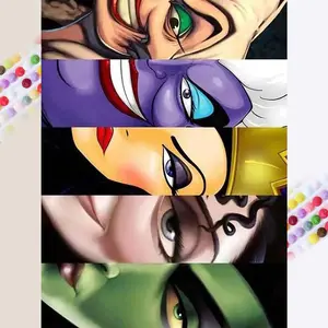 5D DIY Full Drill Round Diamond Painting - Diamond Art Kit Villain Character Mosaic, Canvas - DIY Decorative Painting, Home Wall Decor, Suitable for Halloween, Christmas, Birthday, and Anniversary Gifts, Diamond Painting Kits