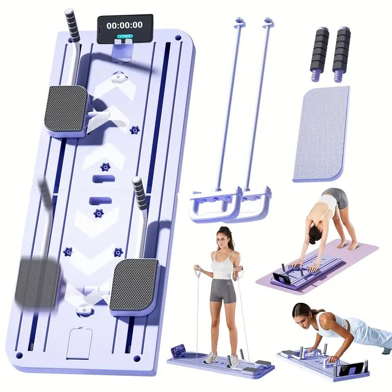 8 In 1 Pilates Board for Home Foldable, Pilates Board, Multifunctional Abdominal Board, Exercise Board, Abs Workout Equipment,Workout Portable Pilates Reformer Machine, Foldable Reformer Pilates Machine for Home Workout, Multifunctional Ab Exercise Board