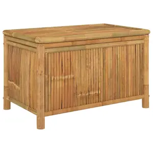 vidaXL Outdoor Storage Box, Patio Furniture Deck Box Storage Chest for Porch, Garden Storage Box for Cushions Blankets, Outdoor Storage Bench, Bamboo 319875