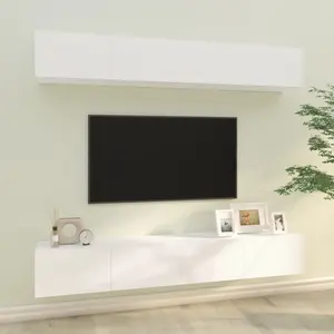 Wall TV Stands 4 Pcs White 39.4"x11.8"x11.8"