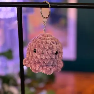 Purple Octopus Keychain - Handmade Crochet
