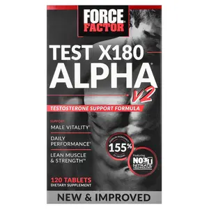 Force Factor Test X180 Alpha® V2, 120 Tablets