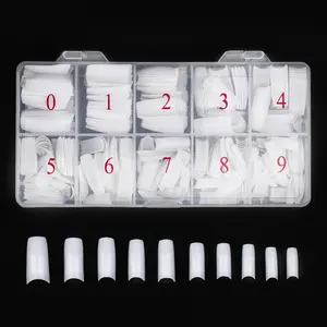 Acrylic Nail Tips White 500Pcs French Artificial False Tip for Manicure Nails Art Salons & Home DIY