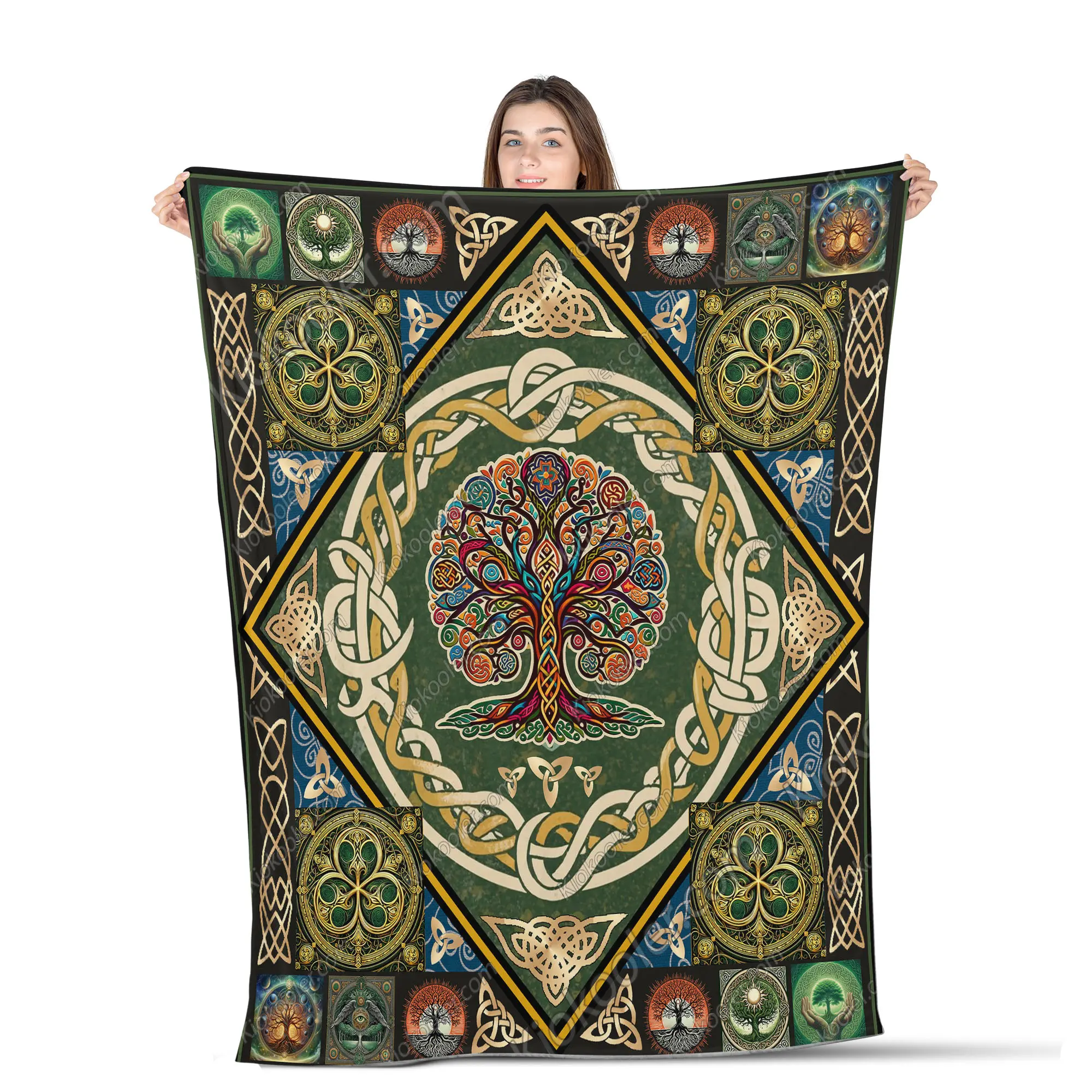 Celtic Blanket, Celtic Tree All Season Blanket, Celtic Decor, Gifts For Celtic Lovers, Sofa Throw Blanket Comfort Warmth Soft Blanket Fleece Blanket, Sherpa Blanket