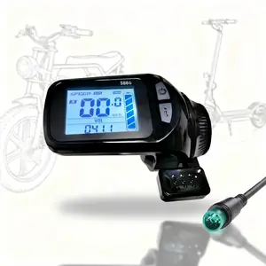 S886 Thumb Control E-Bike Display – 5Pin Waterproof Wired LCD Screen, For UART 2 Protocol, Suitable for Electric Bikes & Scooters