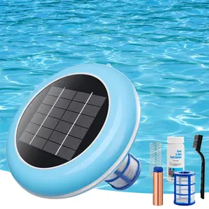 Pool Ionizer Solar Powered,Copper Ionization,Floating Automatic Water Cleaner and Purifier,Up to 45,000 Gal,85% Less Chlorine, Chlorine Free Water,Smart Replacement