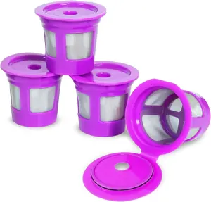 Cafe Save Reusable K Cup Pod Coffee Filters - Refillable Coffee Pod Capsules with Built-In, Integrated Mesh Strainer